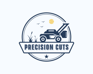 Lawn Mower Grass Cutting logo design