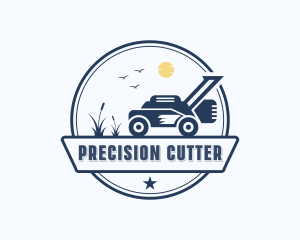 Lawn Mower Grass Cutting logo design