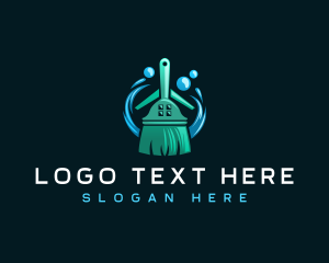 Sweep - Cleaning Broom Wash logo design