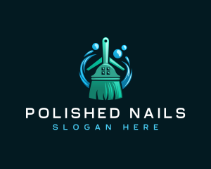 Cleaning Broom Wash logo design