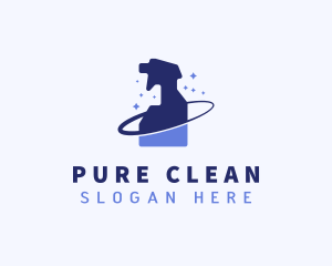 Housekeeper Spray Bottle Cleaning logo design