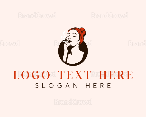 Girl Smoking Cigarette Logo