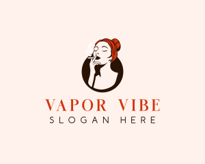 Girl Smoking Cigarette logo design