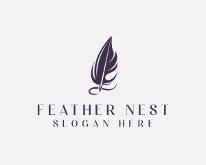 Writing Feather Author  logo design