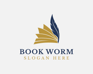 Book - Writing Quill Book logo design