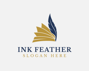 Quill - Writing Quill Book logo design