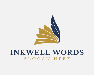 Writing - Writing Quill Book logo design