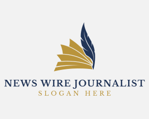 Journalist - Writing Quill Book logo design