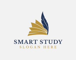 Study - Writing Quill Book logo design