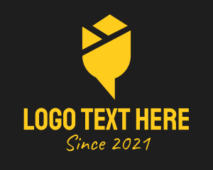 Speech Bubble - Golden Tulip Messenger logo design