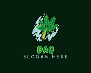 Smoking Cannabis Leaf Logo