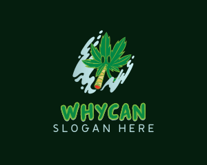 Smoking - Smoking Cannabis Leaf logo design