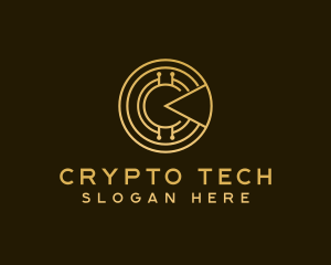 Digital Cryptocurrency Letter C logo design