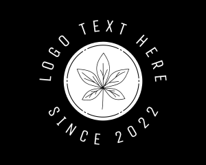 White - Organic Marijuana Leaf logo design