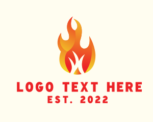Fire Rescue - Burning Fire Camping logo design