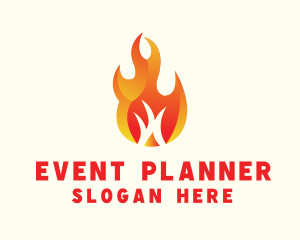 Burning Fire Camping Logo