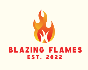 Burning Fire Camping logo design