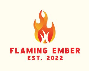 Burning - Burning Fire Camping logo design