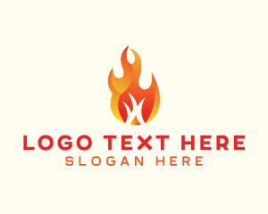 Burn - Burning Fire Camping logo design