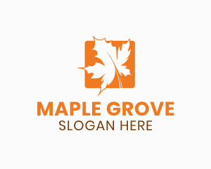 Orange Maple Leaf logo design