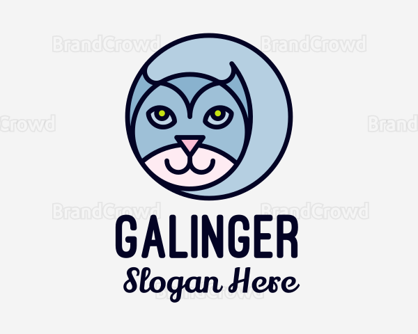 Round Pet Cat Logo