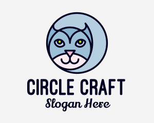 Round Pet Cat logo design