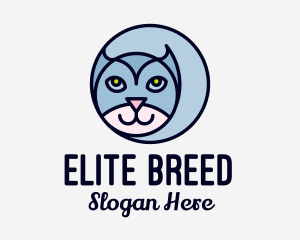 Round Pet Cat logo design
