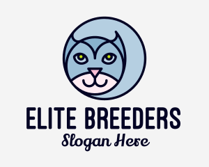 Round Pet Cat logo design