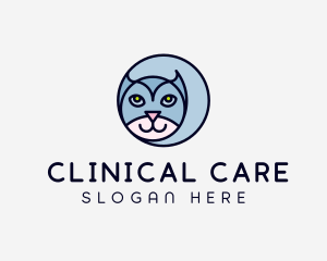 Round Pet Cat logo design