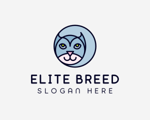 Round Pet Cat logo design