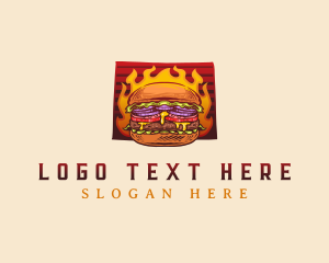 Burger Patty - Bison Burger Wyoming logo design