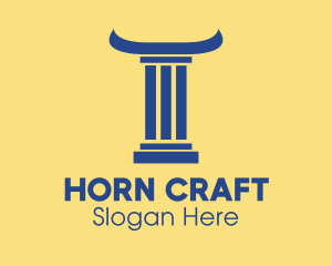 Horns - Blue Pillar Horns logo design