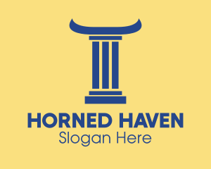Blue Pillar Horns logo design
