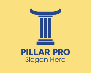 Blue Pillar Horns logo design