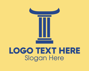 Construction - Blue Pillar Horns logo design