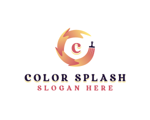 Paint Brush Splash logo design