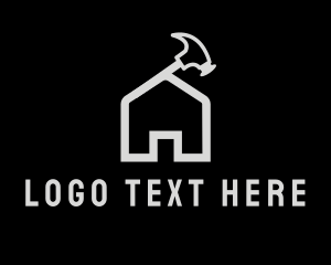 Gray - Hammer House Roof logo design