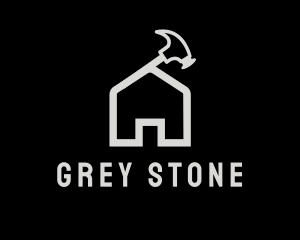 Grey - Hammer House Roof logo design