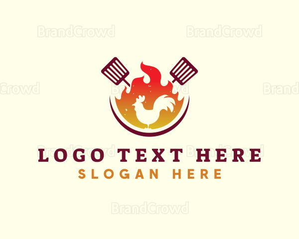 Flame Chicken Barbecue Logo