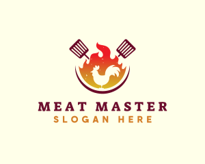 Flame Chicken Barbecue logo design