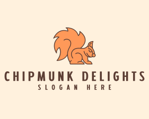 Chipmunk - Retro Squirrel Cartoon logo design