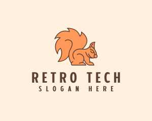 Retro Squirrel Cartoon logo design