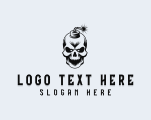 Skull Bomb Mercenary logo design