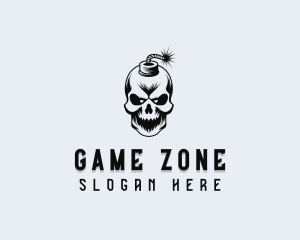 Skull Bomb Mercenary logo design