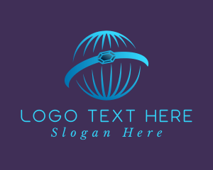 Style - Globe Diamond Ring logo design