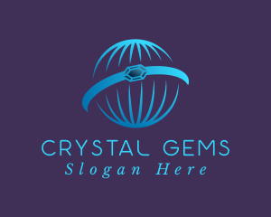 Globe Diamond Ring logo design