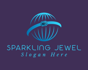 Globe Diamond Ring logo design