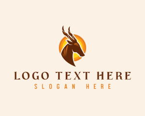 Zoo - Antelope Horn Deer logo design