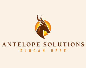 Antelope Horn Deer logo design