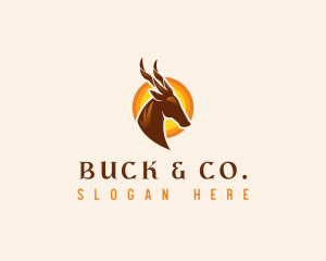 Antelope Horn Deer logo design